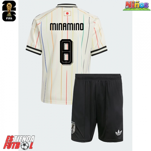Japón Takumi Minamino #8 Segunda Equipación Niños Mundial 2026 Manga Corta (+ Pantalones cortos)